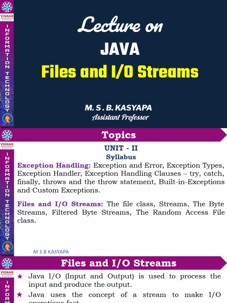 Filtered Byte Streams in Java | PDF | Computer File | Class (Computer ...