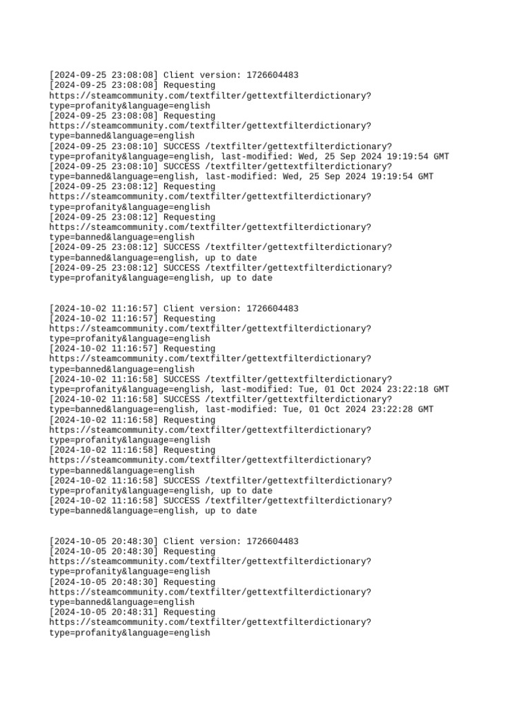 Steam Text Filter Dictionary Logs | PDF