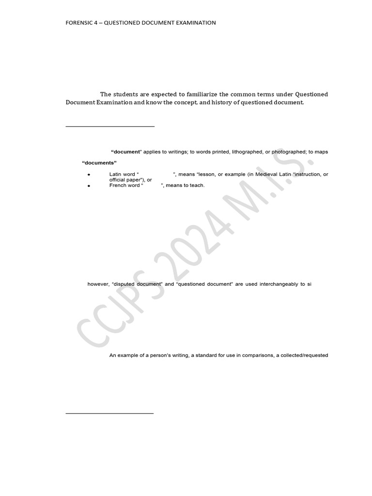 Introduction to Questioned Document Examination | PDF | Graphology
