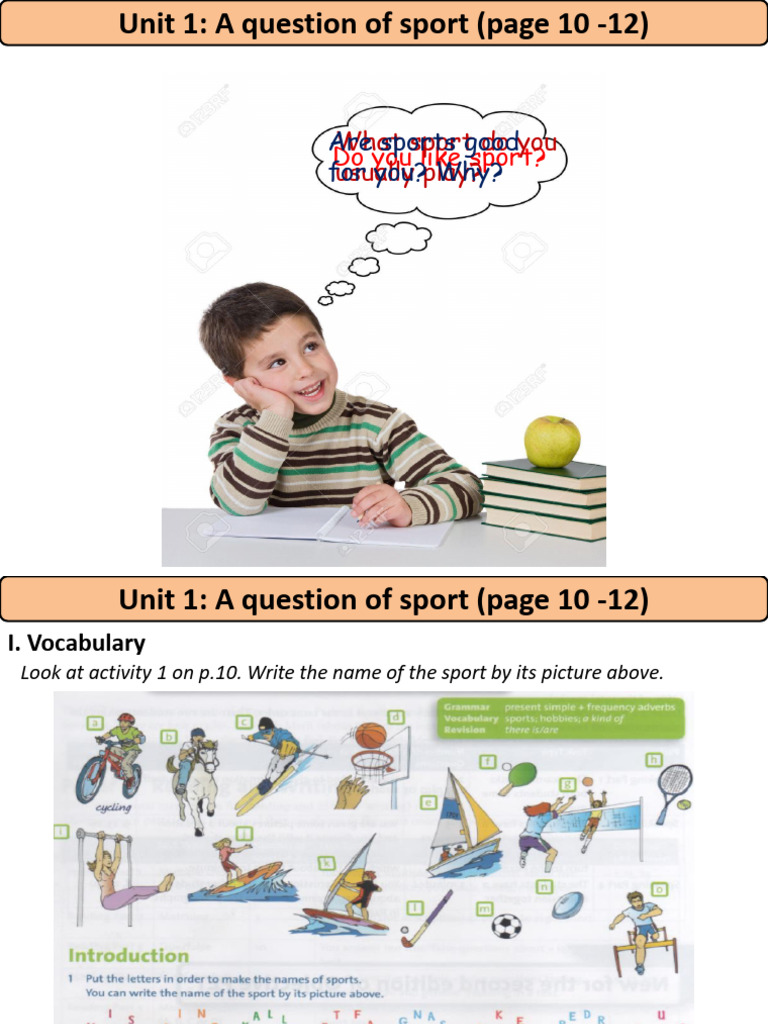 Vocabulary and Sports Activities Guide | PDF | Sports