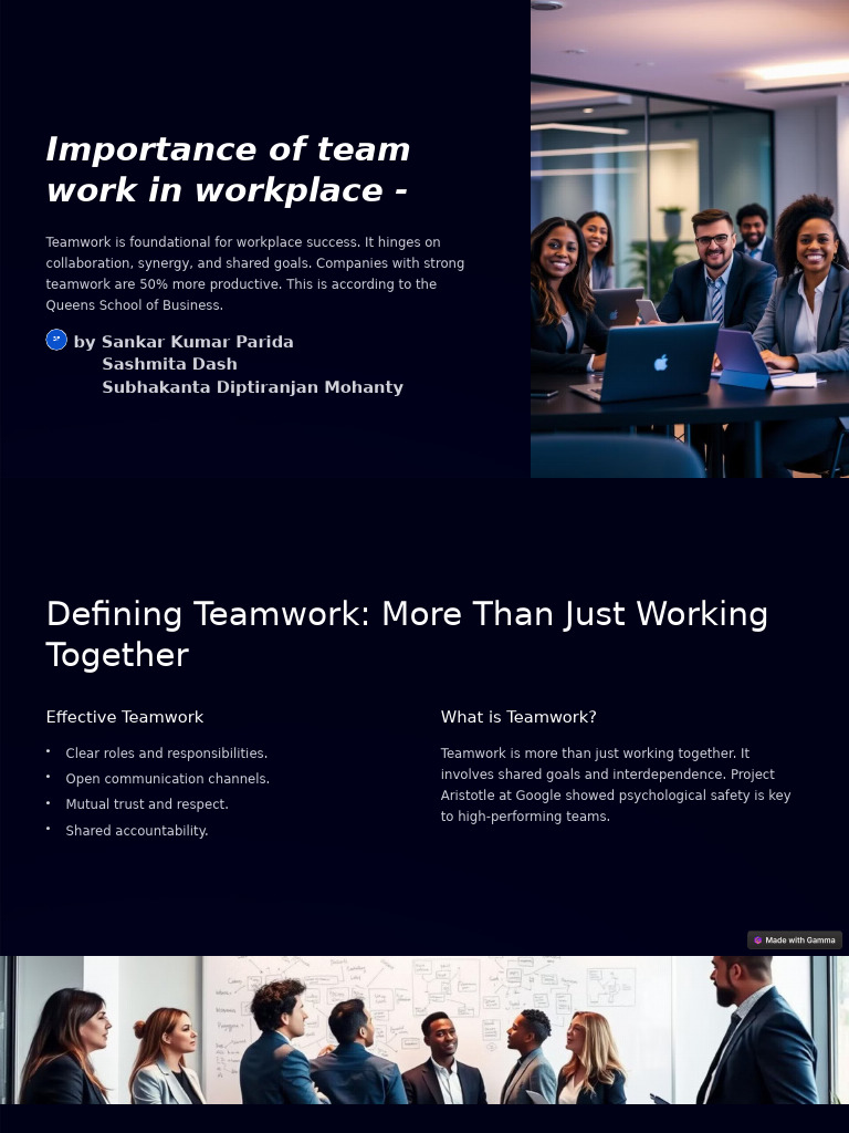 Benefits of Teamwork in the Workplace | PDF | Team Building | Social ...