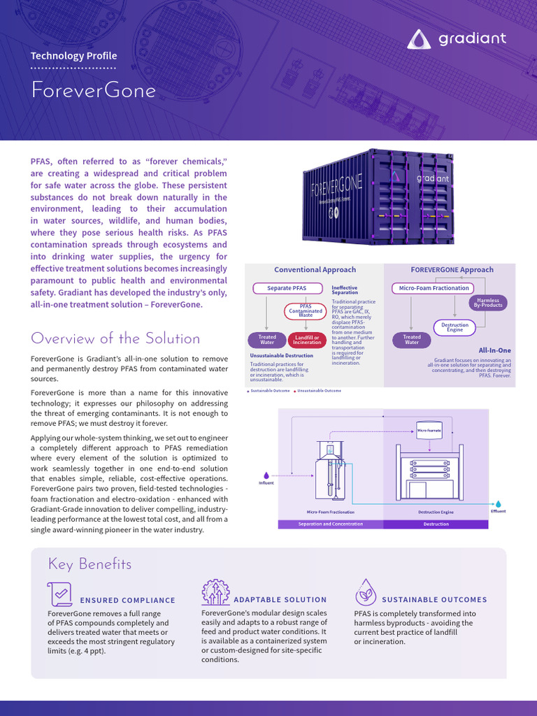 Gradiant Technology Profile - PFAS | PDF | Incineration | Water