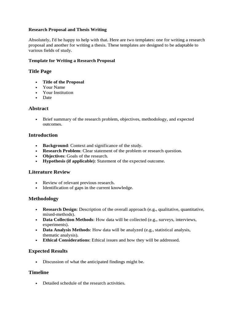 Thesis and Proposal Writing Guide | PDF | Methodology | Data