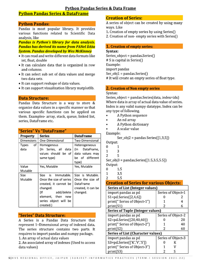 Series Notes Class XII | PDF