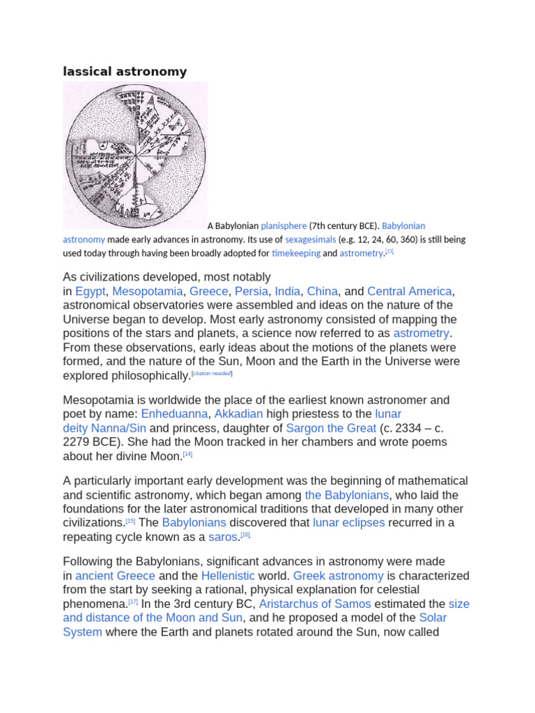 History of Astronomy: Key Developments | PDF | Astronomy | Heliocentrism