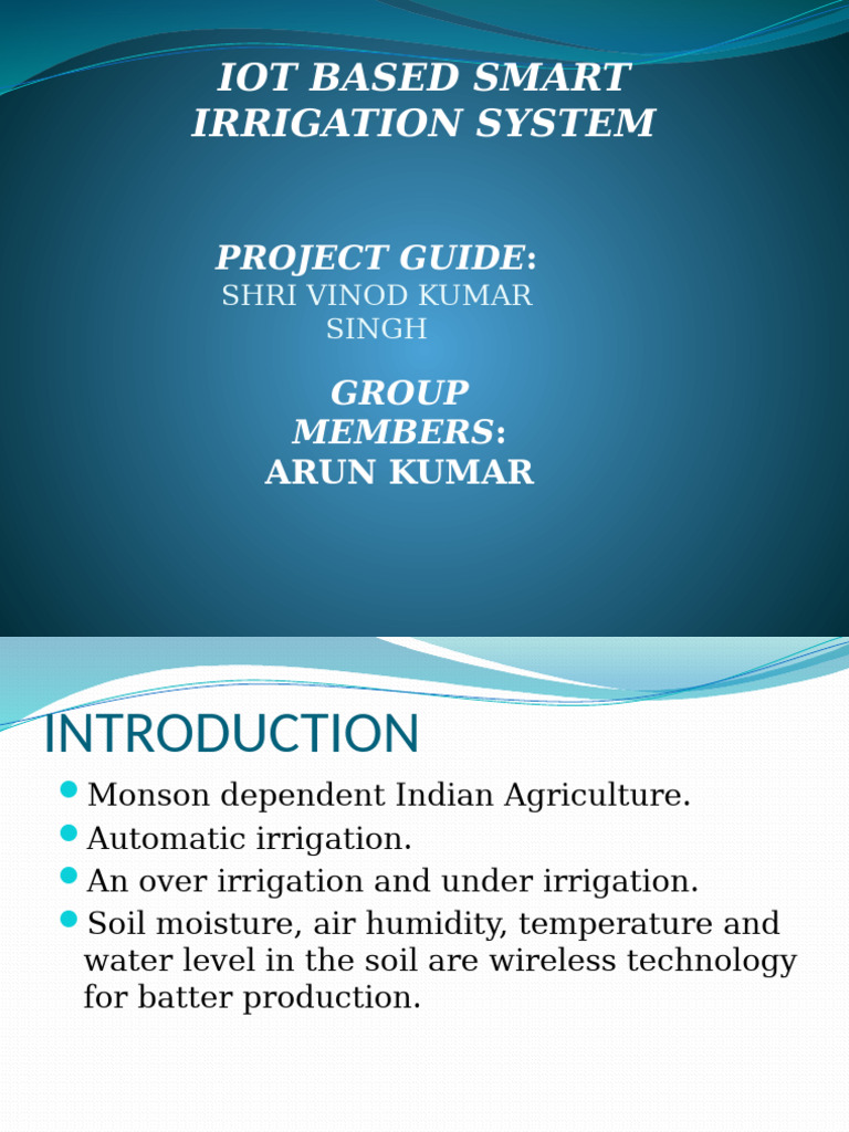 IoT Smart Irrigation System Guide | PDF | Soil | Sensor