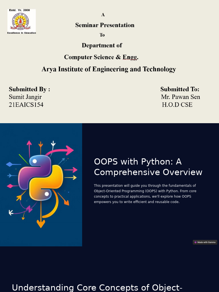 OOPS With Python A Comprehensive Overview | PDF | Object Oriented ...