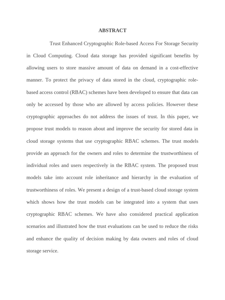 Trust Models for Secure Cloud Storage | PDF