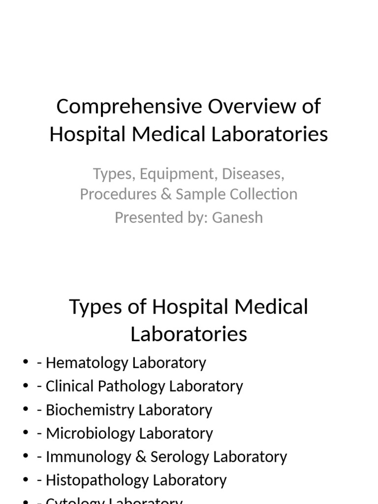 Hospital Medical Laboratories Guide | PDF | Staining | Clinical Pathology