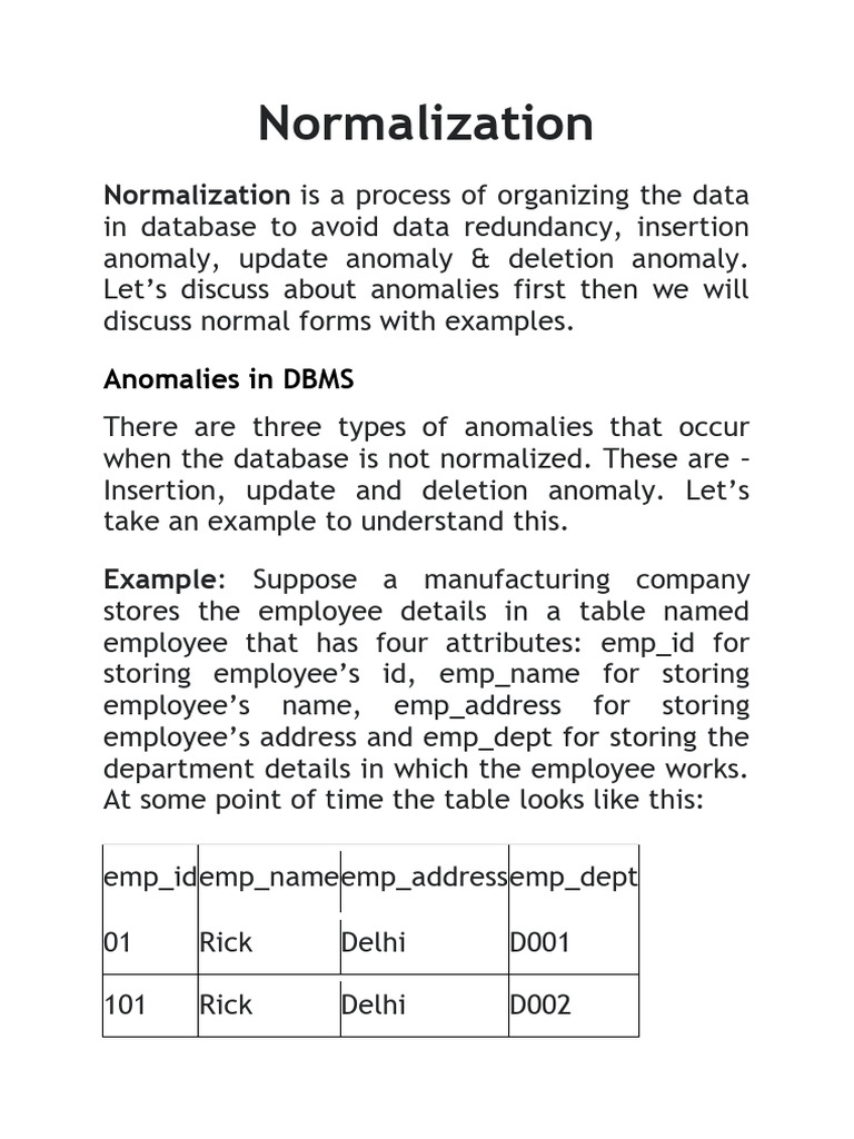 Normalization in Database Design | PDF | Computer Data | Data Management