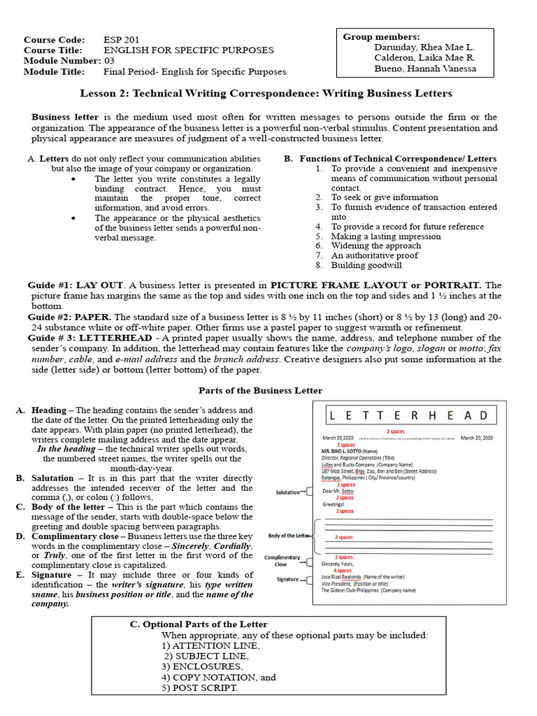 Business Letter Writing Guide | PDF | Human Communication | Communication
