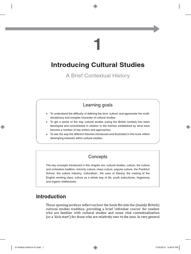 Overview of Cultural Studies Concepts | PDF | Critical Theory | Theodor ...