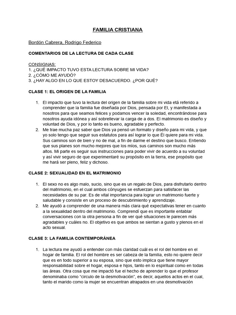 La Familia Cristiana y Su Diseño Divino | PDF | Amor | Familia