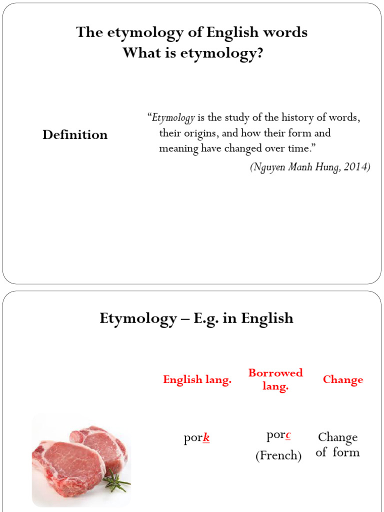 Etymology of English Words Explained | PDF | English Language ...