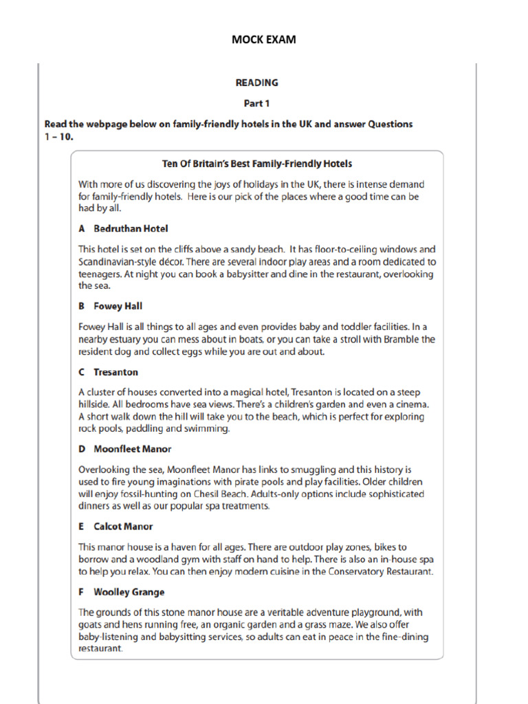 Mock Exam Questions and Answers | PDF