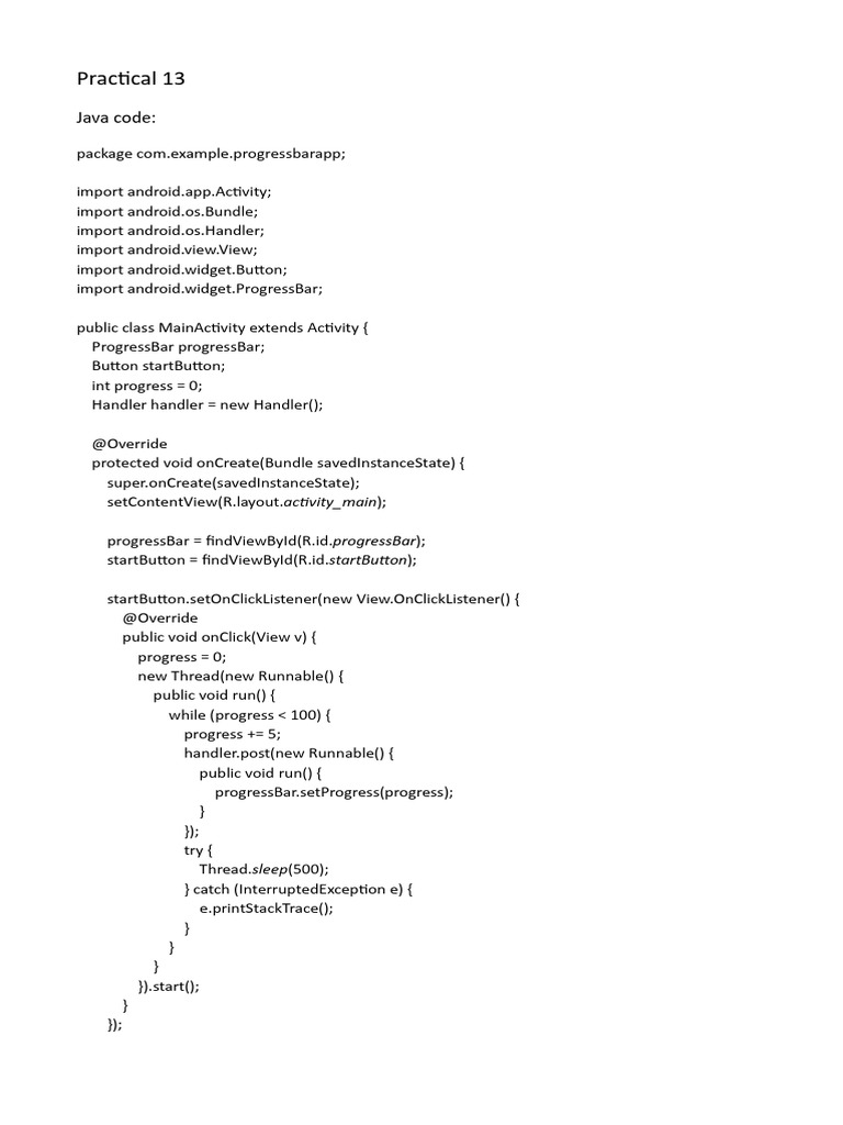 Progress Bar Implementation in Java | PDF