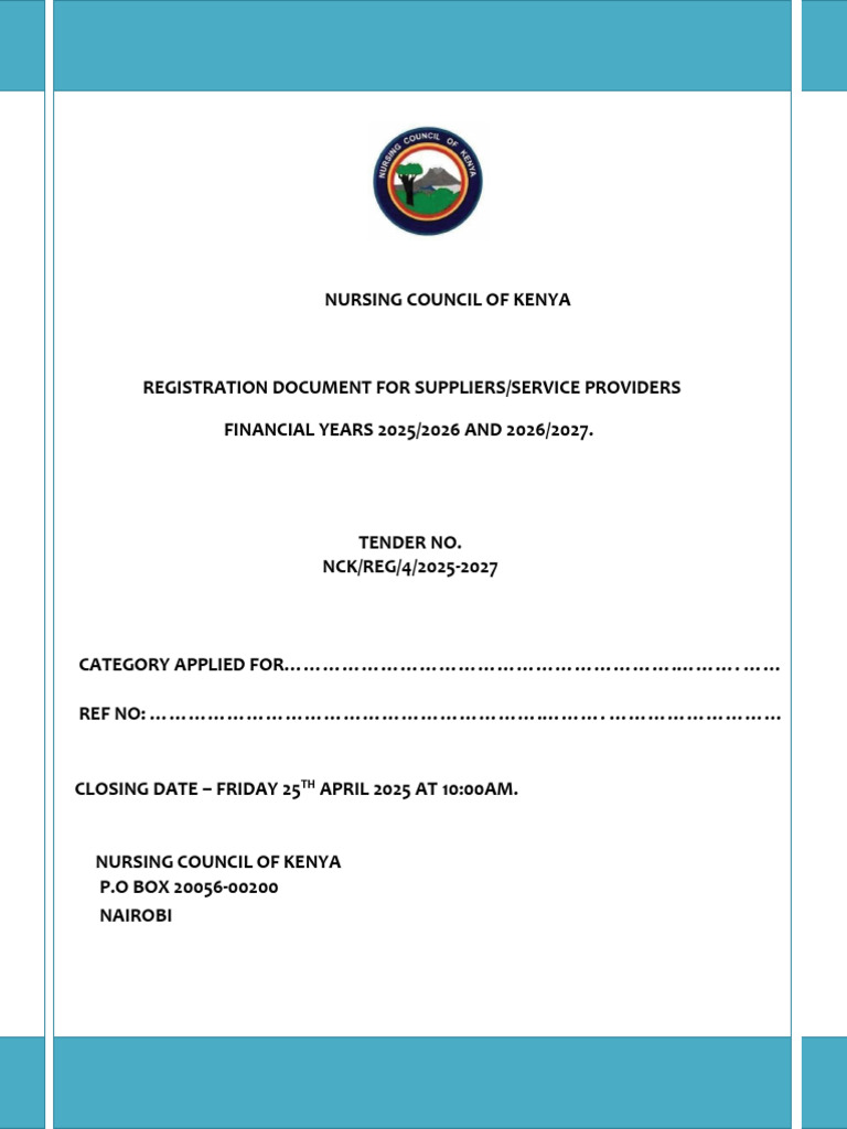 NCK Supplier Registration 2025-2027 | PDF | Taxes | Addendum