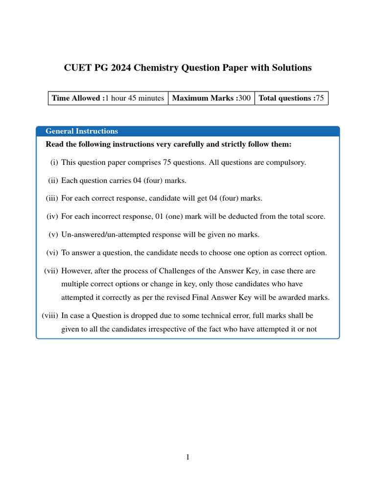 Cuet PG Chem 2 | PDF | Infrared Spectroscopy | Chemical Reactions