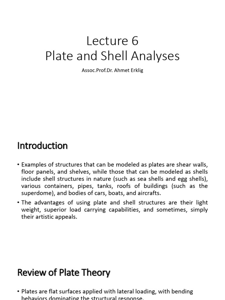 Plate and Shell Structural Analysis | PDF | Bending | Stress (Mechanics)