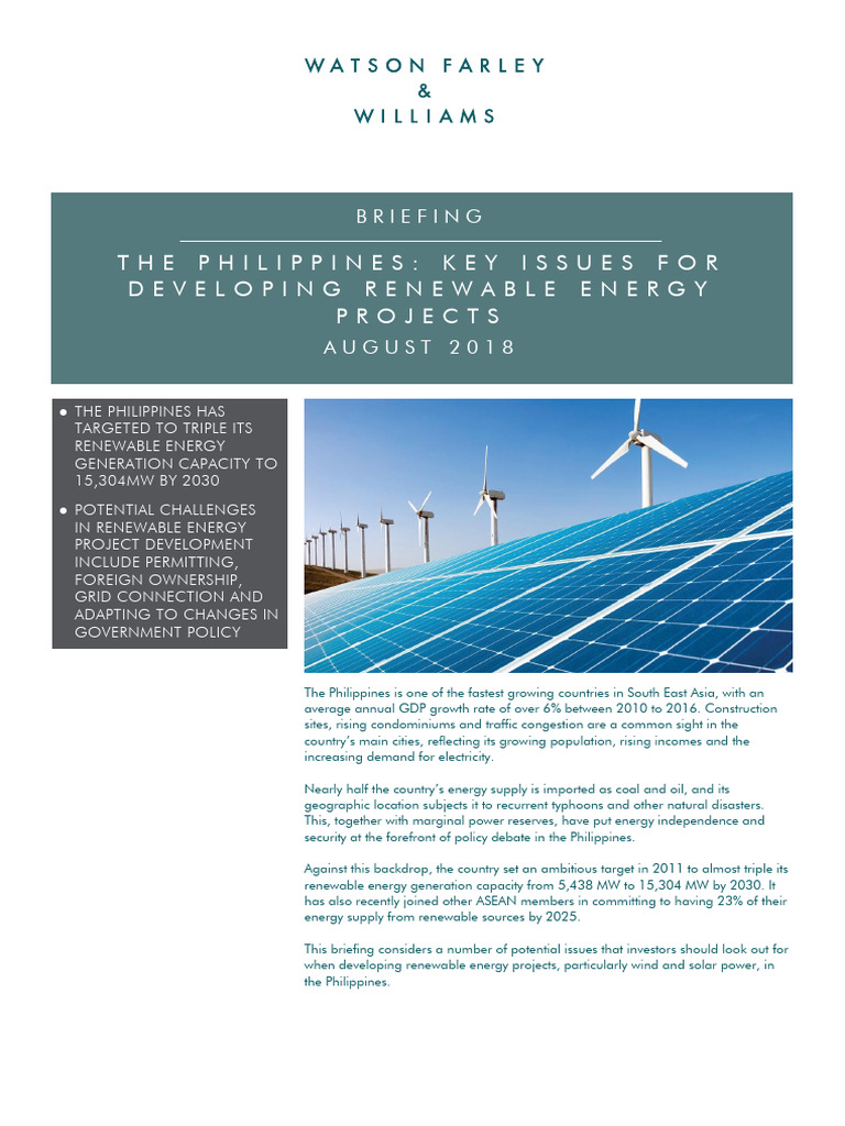 Renewable Energy Development in the Philippines | PDF | Renewable ...