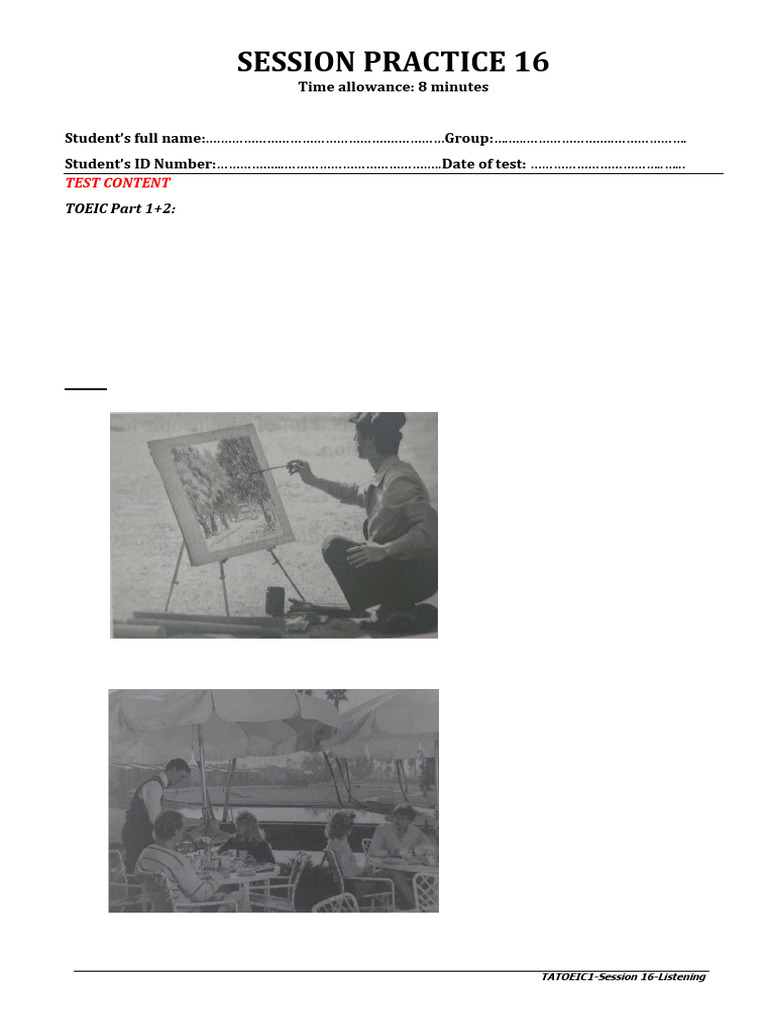 TOEIC Listening Practice Session 16 | PDF