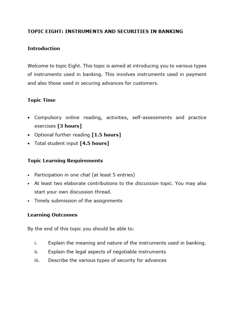 Banking Instruments and Securities Explained | PDF | Negotiable ...