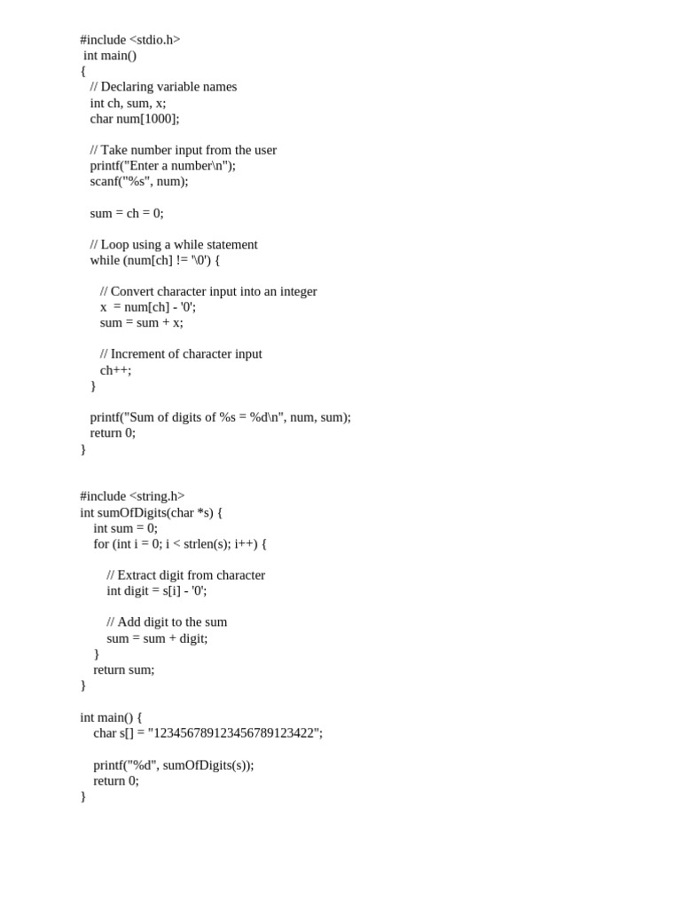 C Programs for Sum, Prime, and Perfect Numbers | PDF | Integer ...