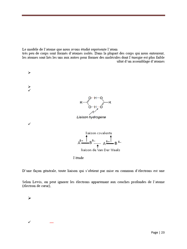 Atome Trivalent et Liaison Covalente | PDF | Liaison chimique | Liaison ...