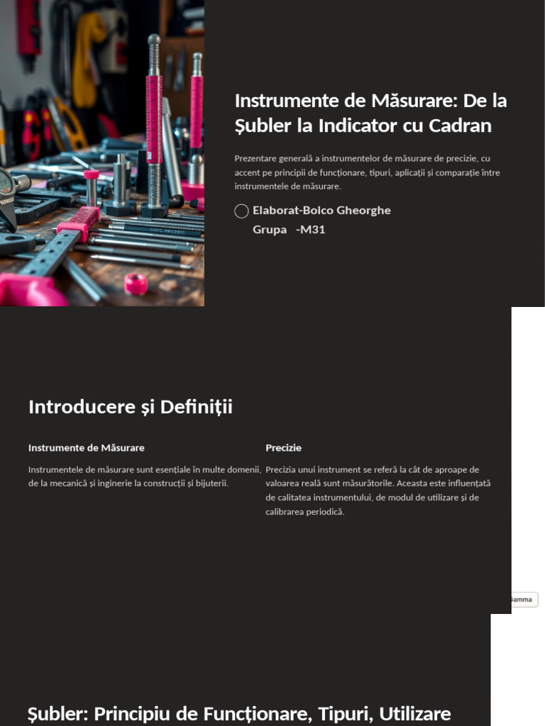 Instrumente de Masurare de La Subler La Indicator Cu Cadran | PDF