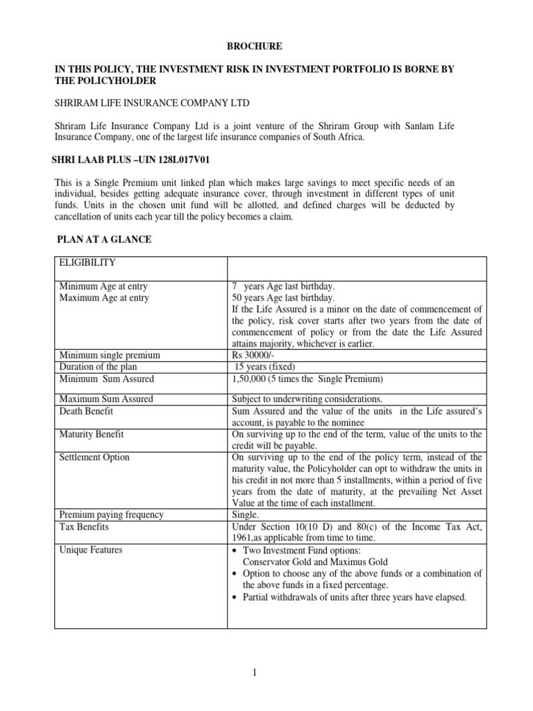 Sanlam Life Cover Brochure Download | PDF | Investment Fund | Insurance