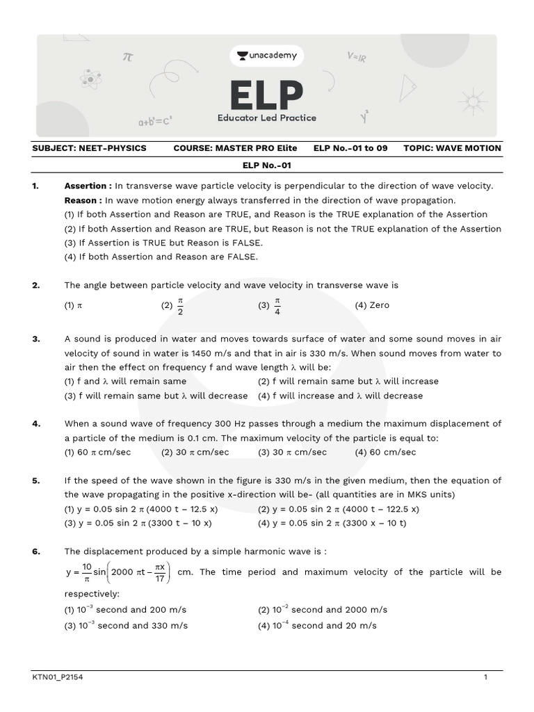 Wave ELP | PDF | Waves | Frequency