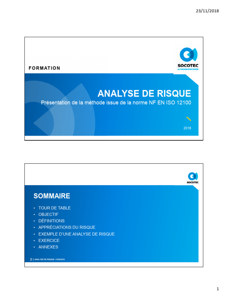 Analyse de risque selon ISO 12100 | PDF | Risque | Gestion des risques