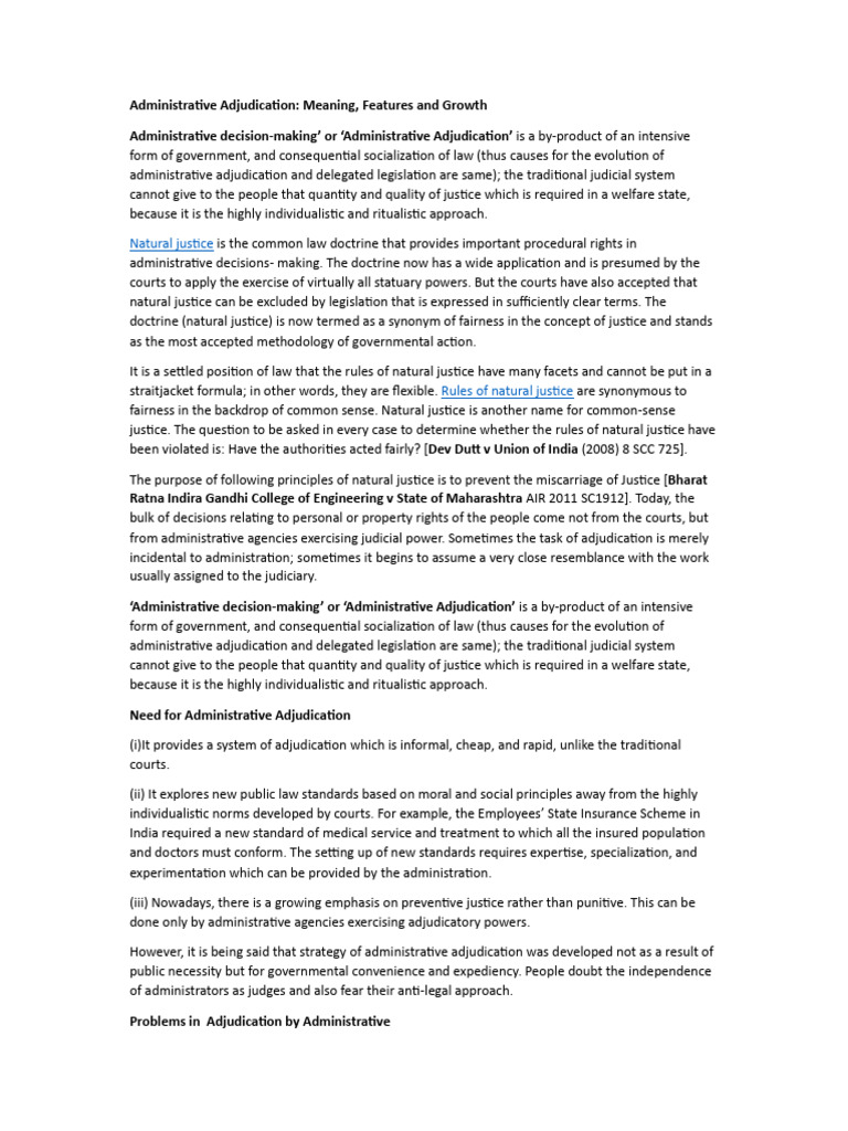 Understanding Administrative Adjudication | PDF | Rulemaking | Rule Of Law