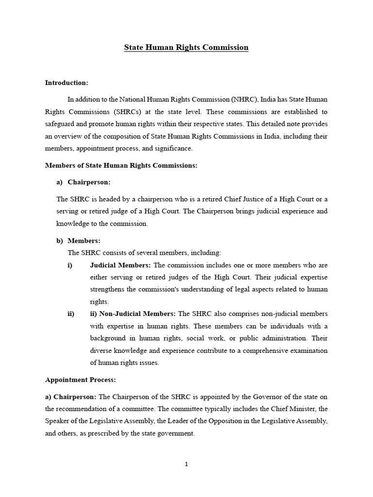 Overview of State Human Rights Commissions | PDF | Human Rights | Non ...