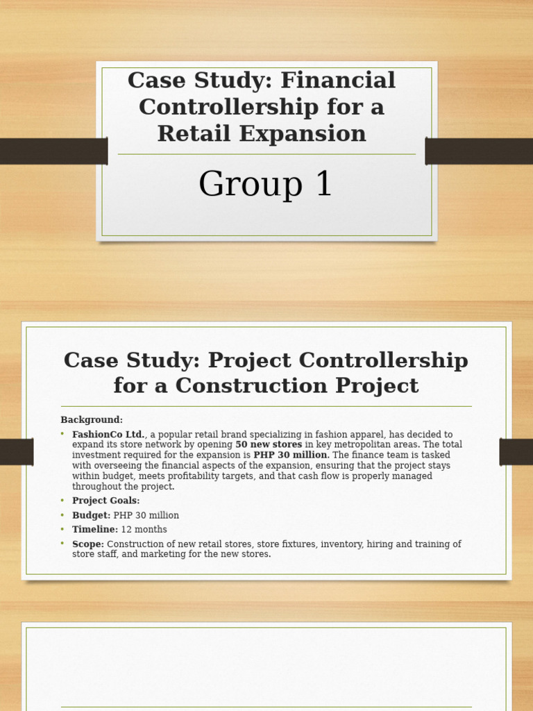 Financial Controllership in Retail Expansion | PDF | Budget | Expense