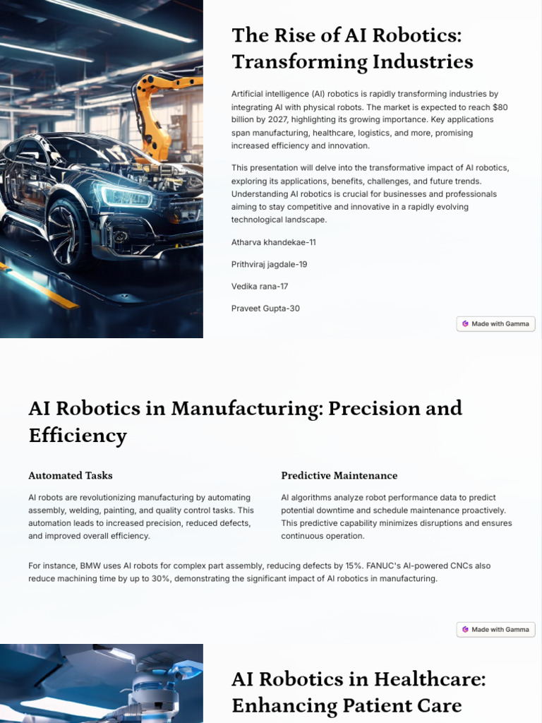 AI Robotics: Transforming Industries Today | PDF | Agriculture ...