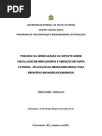 Corvalao, 2002 - Previsao Arrecadacao Icms Modelo Geral Para Especifico