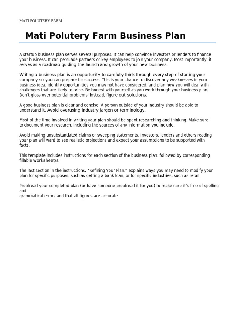 Startup Business Plan Template | PDF | Income Statement | Balance Sheet