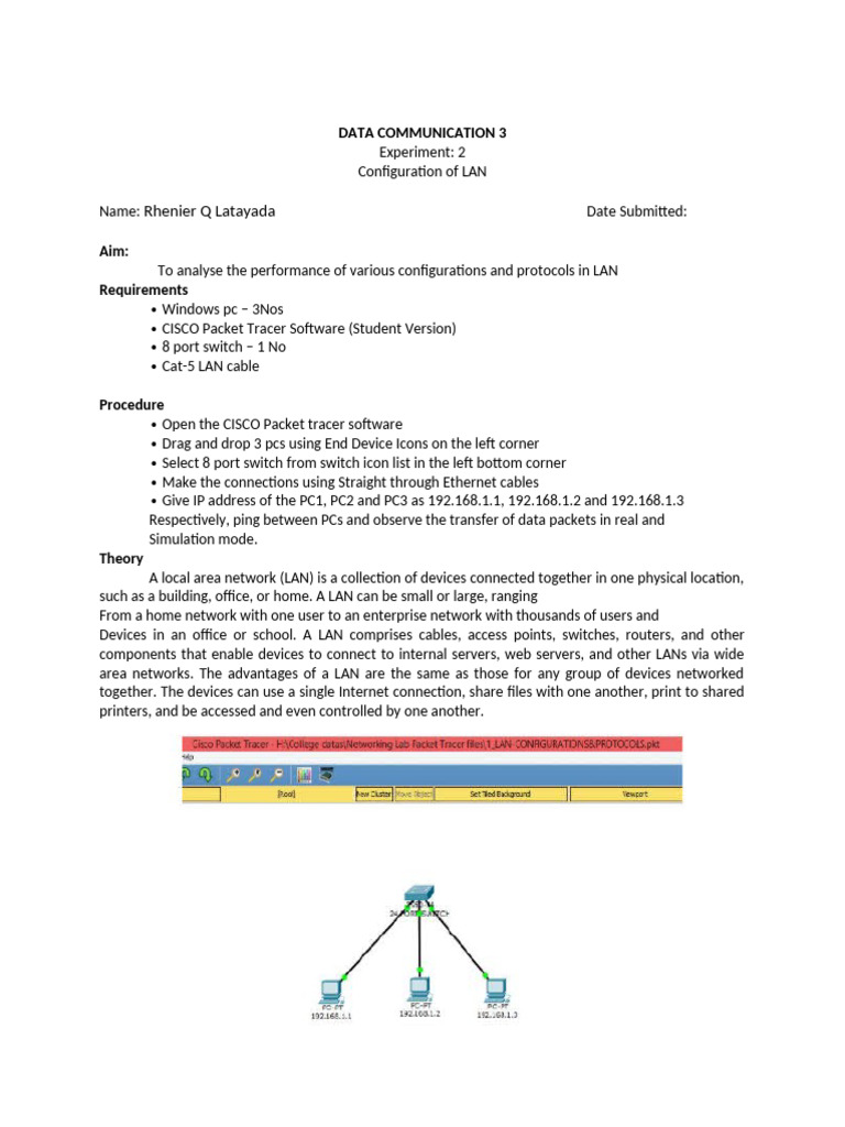 LAN Configuration and Performance Analysis | PDF | Computer Network ...