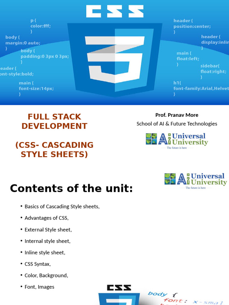 U1B. Introduction to CSS | PDF | Html | Html Element