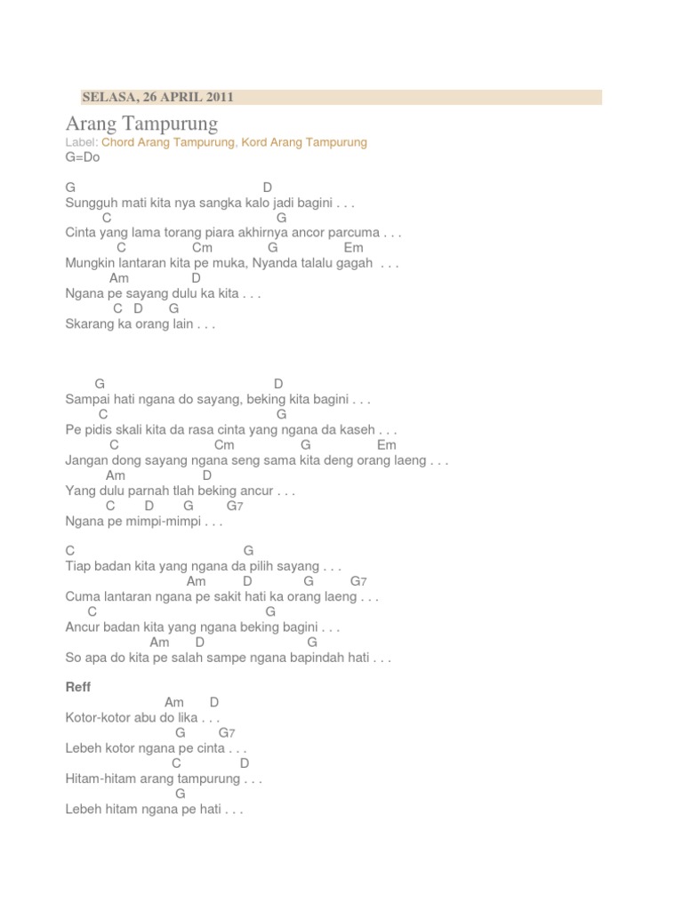 40+ Lirik dan chord arang tampurung ideas in 2021 