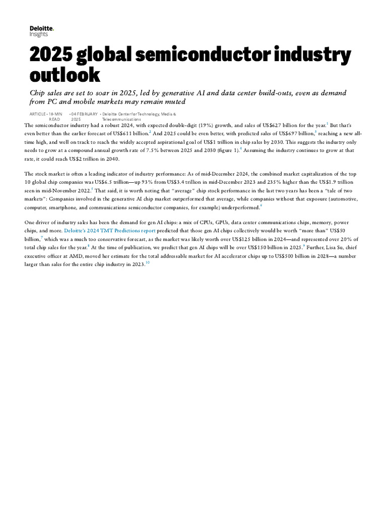 2025 Semiconductor Industry Forecast | PDF | Personal Computers ...