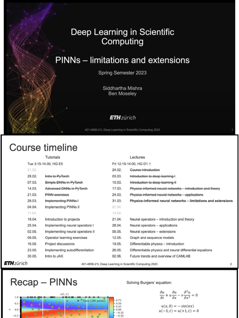 (PHD) (FALTA) PINNs - ETH Zurich DLSC Physics-Informed Neural Networks ...