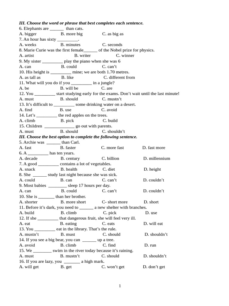 Sentence Completion Practice Test | PDF