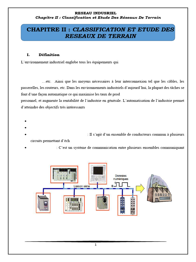 Classification des Réseaux de Terrain | PDF | Câble coaxial | Réseau ...