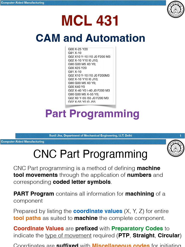 CNC Part Programming Overview | PDF | Numerical Control | Drilling
