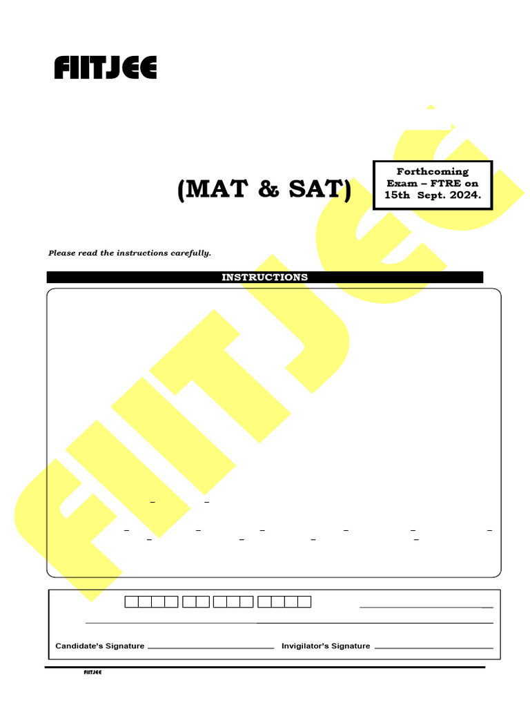 MVPP Exam Mock Test 1: MAT & SAT | PDF | Gases | Acceleration