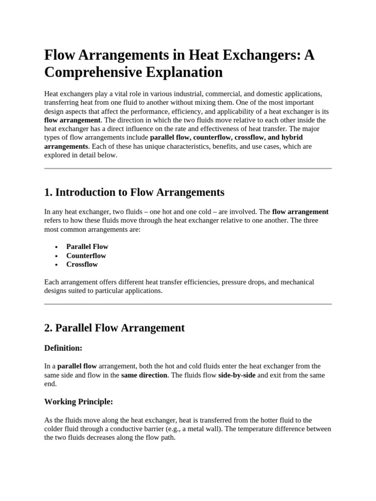 Types of Heat Exchanger Flow Arrangements | PDF | Heat Exchanger | Heat ...