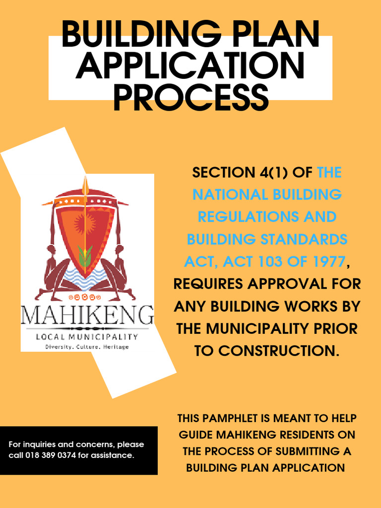 Mahikeng Building Plan Application Guide | PDF | Combined Sewer