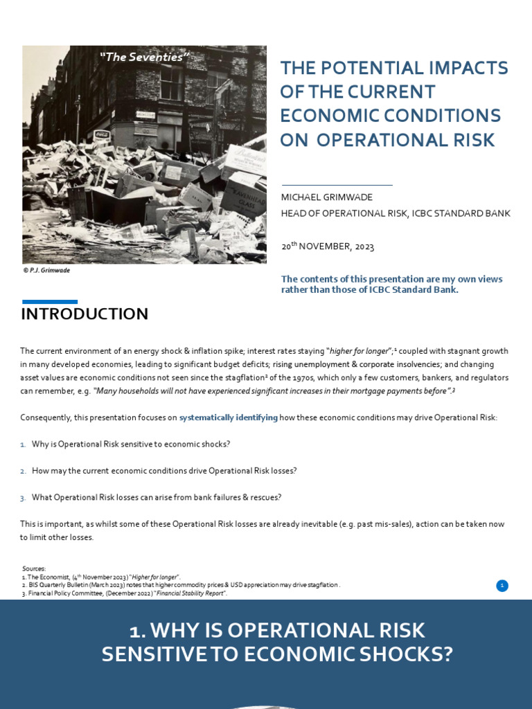 Economic Conditions and Operational Risk | PDF | Risk | Banks